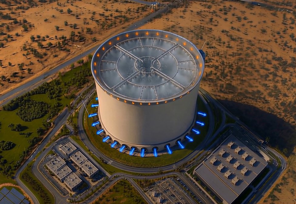 KiNRG aerial rendering of a HydroThermal Reactor with data center buildings